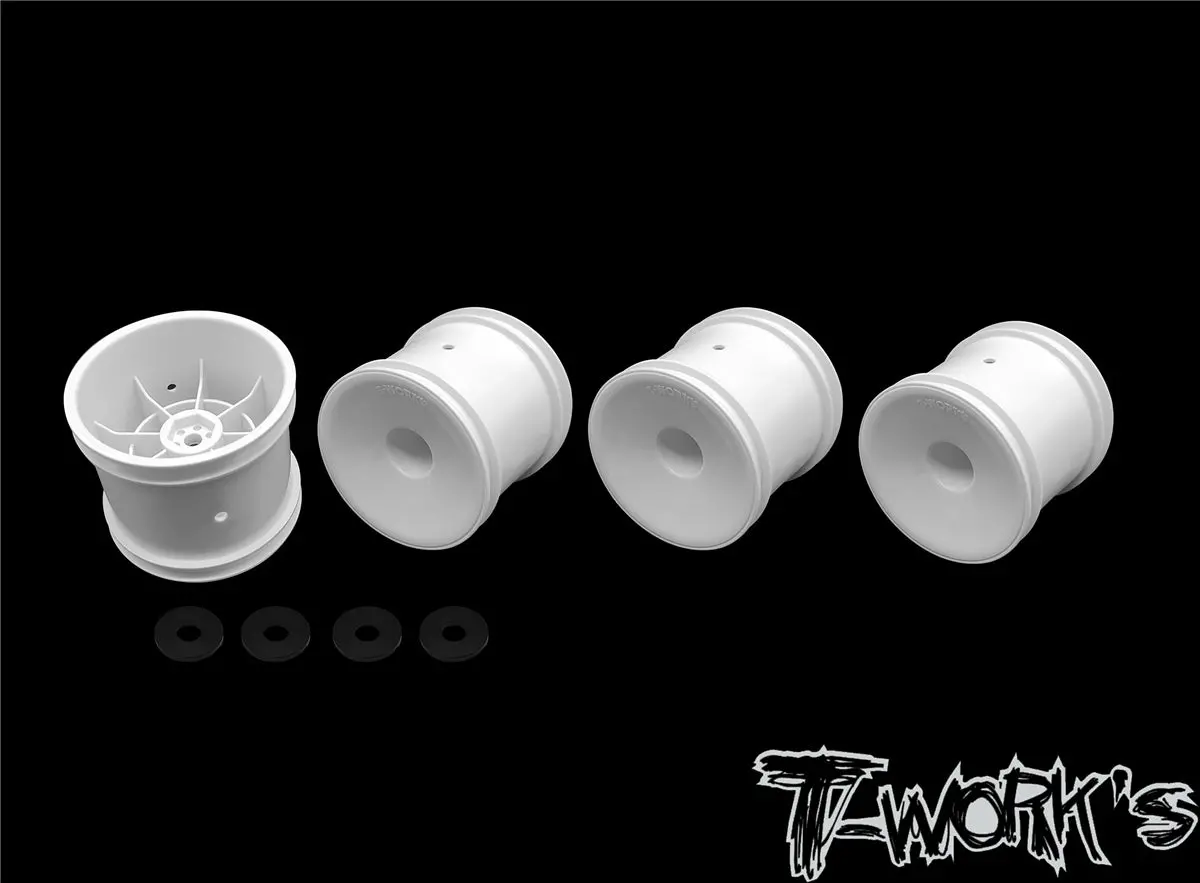 Te-238-A 12Mm Truck Wheel White ( Team Associated T4.3, T5m And T6.1 & Tekno Et410 & Yokomo Yz-2T F&R ) 4/8Pcs. - 12Mm Truck Wheel White 4Pcs. 1