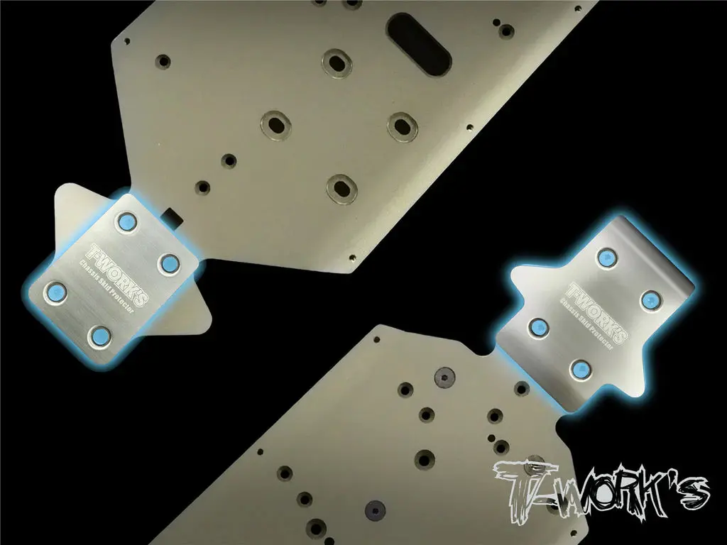 Stainless Steel Rear Chassis Skid Protector ( Team Associated Rc8 B4.1 / B3.2 ) 2Pcs. To-220-Rc8 2