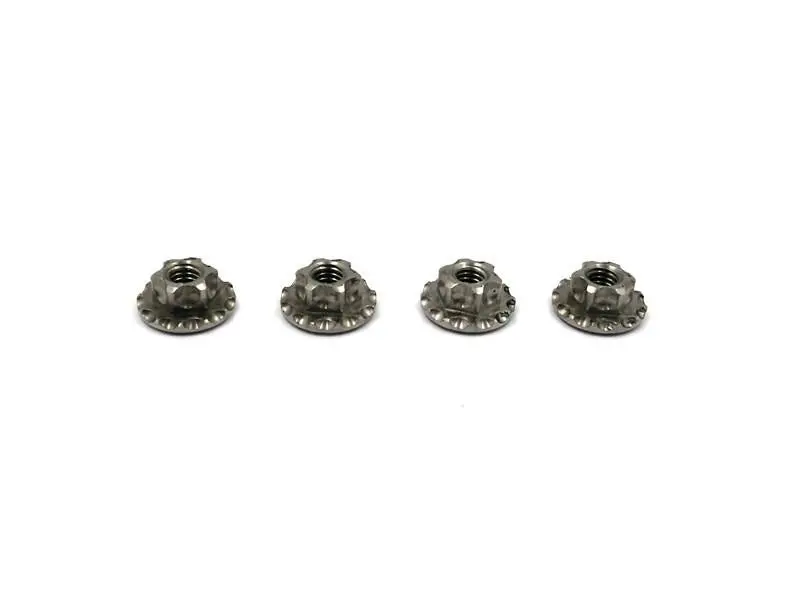 Mr33 Titanium Lightweight Large Serrated Flanged Wheel Nut M4 (4Pcs.)  Mr33-Wn-Ti 1