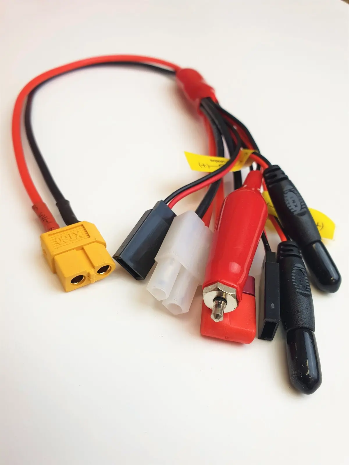 Xt60 Plug To Glow/Tamiya/Deans/Jr Tx+Rx And Futaba Tx+Rx 0.08 16Awg 30Cm Silicone Wire 1