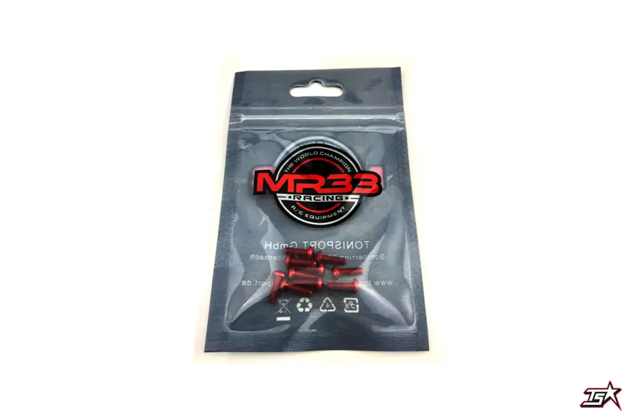 Mr33 Aluminum Roundhead Screw Set M3x10 - Red (10) Used-44 1