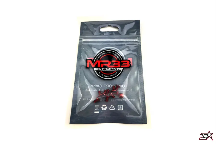 Mr33 Aluminum Flathead Screw Set M3x6 - Red (10) Used-45 1