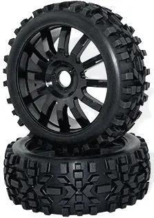 Vskt676008b 1/8 Buggy 12 Spoke Wheel + Badlands Tyre Pair 1