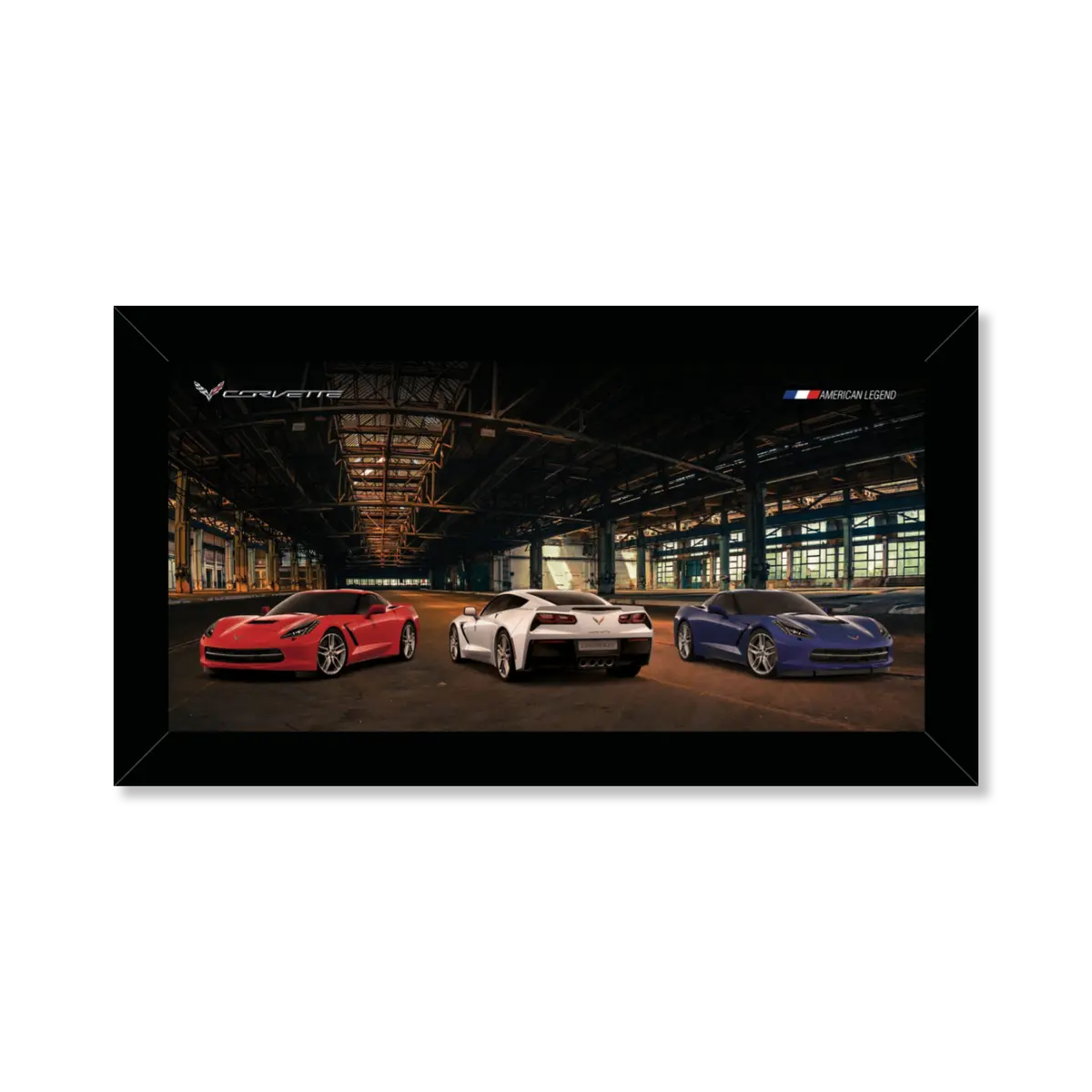 2019 Corvette Red White Blue Framed Canvas 1