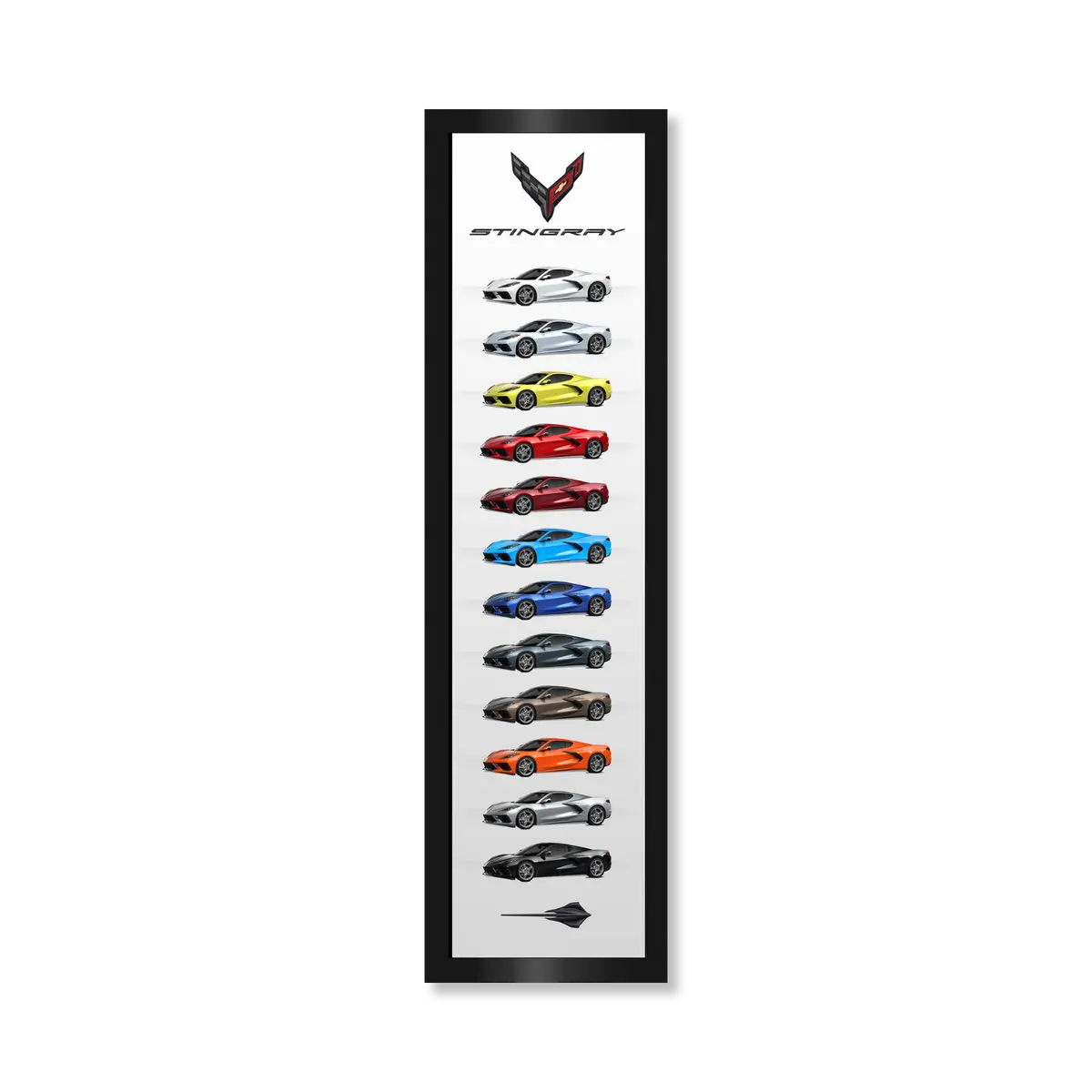 Corvette C8 Color Panel Framed Canvas 1