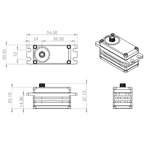 Mks Hbl575 Sl Alloy Case Shorty Servo - 0.07 Speed 16.8Kg Torque 1