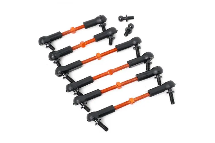 Yeah Racing 7075 Aluminum Tie Rod Set For Hpi Rs4 Sport3 Orange 1