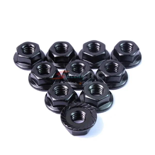 Yeah Racing 4Mm Aluminium Serrated Lock Nut 10Pcs (Bk) 1