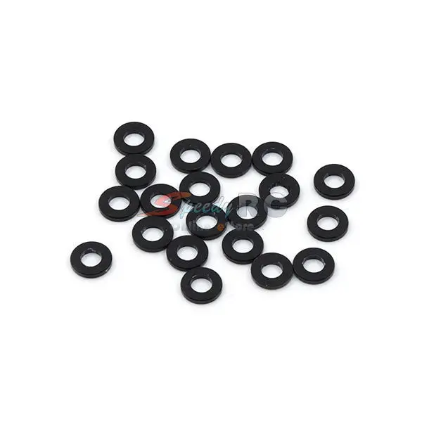 Yeah Racing Aluminum M3 Flat Washer 0.25Mm 20Pcs Black Ya-0391Bk 1