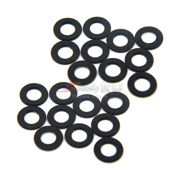 Yeah Racing Aluminum M3 Flat Washer 0.5Mm 20Pcs Black Ya-0392Bk 1