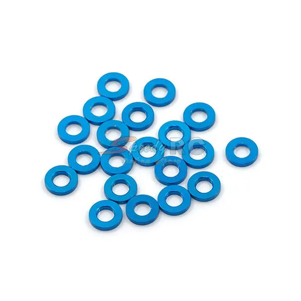 Yeah Racing Aluminum M3 Flat Washer 1Mm 20Pcs Blue Ya-0393Lb 1