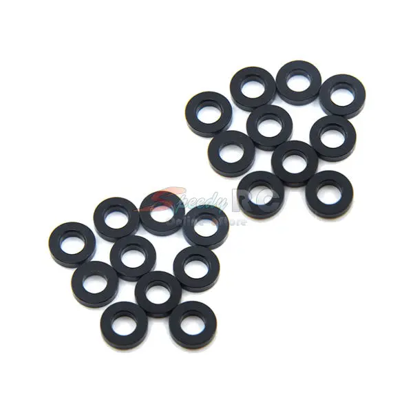 Yeah Racing Aluminum M3 Flat Washer 1.5Mm 20Pcs Black Ya-0394Bk 1