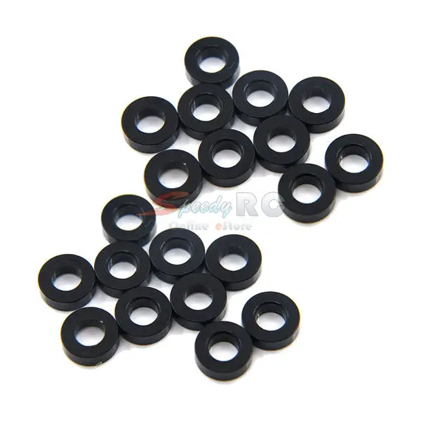 Yeah Racing Aluminum M3 Flat Washer 2Mm 20Pcs Black Ya-0395Bk 1