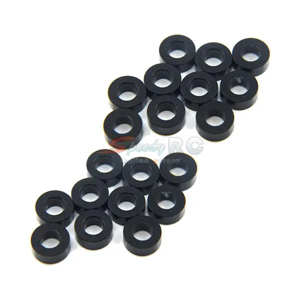 Yeah Racing Aluminum M3 Flat Washer 2.5Mm 20Pcs Black Ya-0396Bk 1