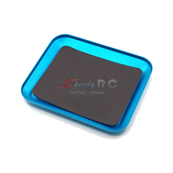 Yeah Racing Aluminum Screw Tray Blue 12Cm X 10Cm X 1.5Cm Ya-0413Bu 1