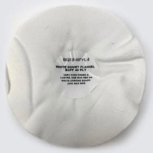 Zephyr White Domet Flannel 40-Ply Airway Wheel 8″ 1