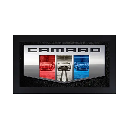 Camaro Six Badge Triple Framed Canvas 1