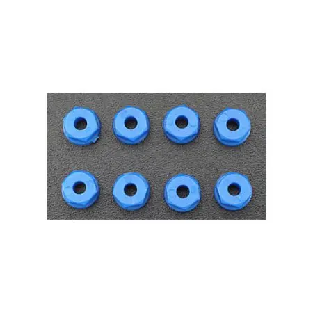 8 Nylon Nuts - Blue 3Mm 1
