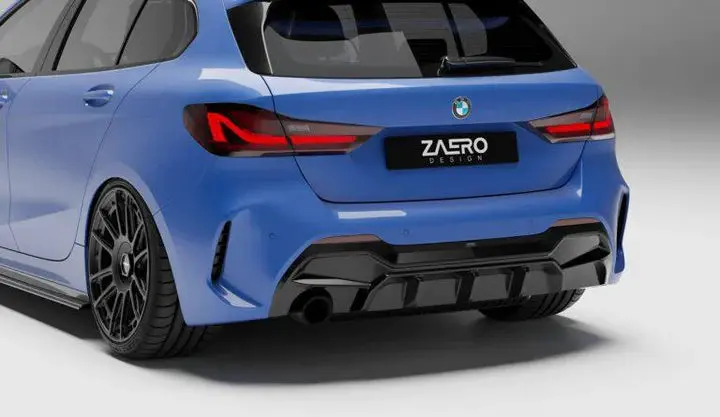 Bmw 1 Series M Sport F40 Single Exit (116I 116D 118I 118D) Evo-1 Gloss Black Rear Diffuser By Zaero (2019+) 2