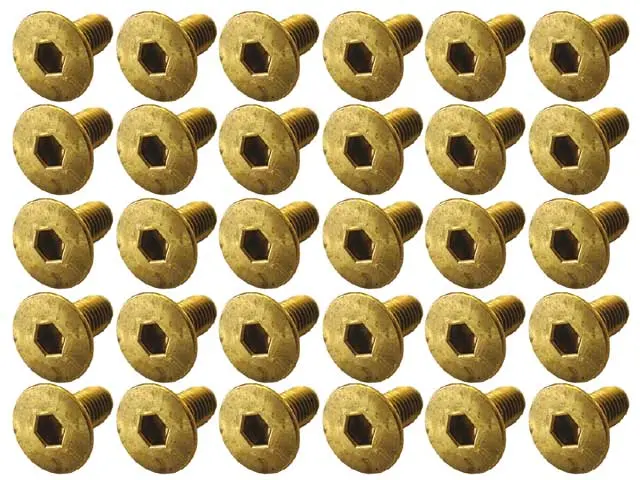 Xenon Brs-0308 Brass Hex Dish Screw M3 X 8Mm 30 Pcs 1