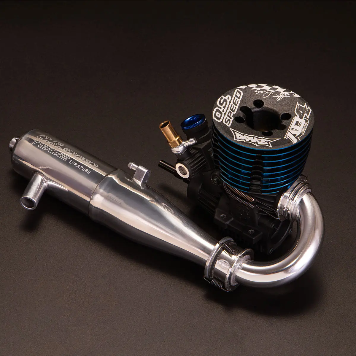 Os Engines Speed Ad4 B21 Adam Drake 4 .21 Buggy Engine W/ Pipe & Manifold 1
