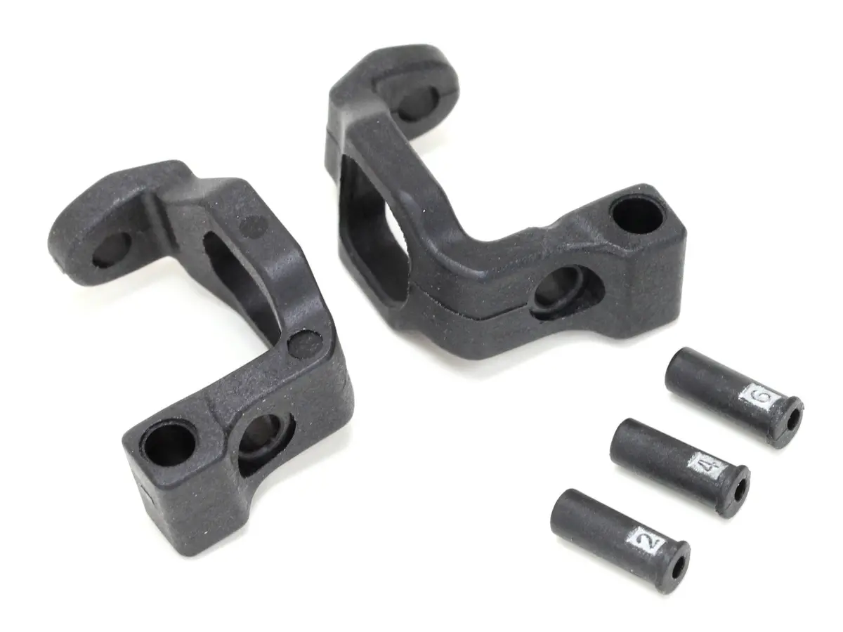 O10153 Steering Hub Carrier Set (Hard Graphite) 1