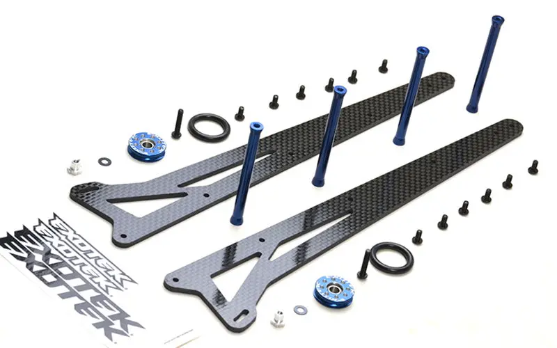 Exotek 1980 Carbon Fiber Wheelie Ladder Bar Set W/2 Wheels Traxxas Slash 2Wd 1