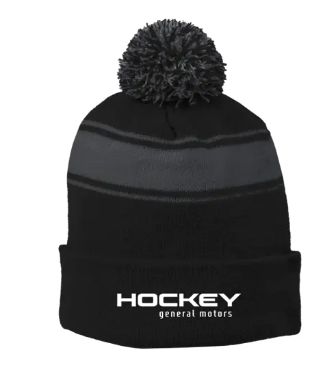 Gm Hockey Stripe Pom Pom Beanie 1