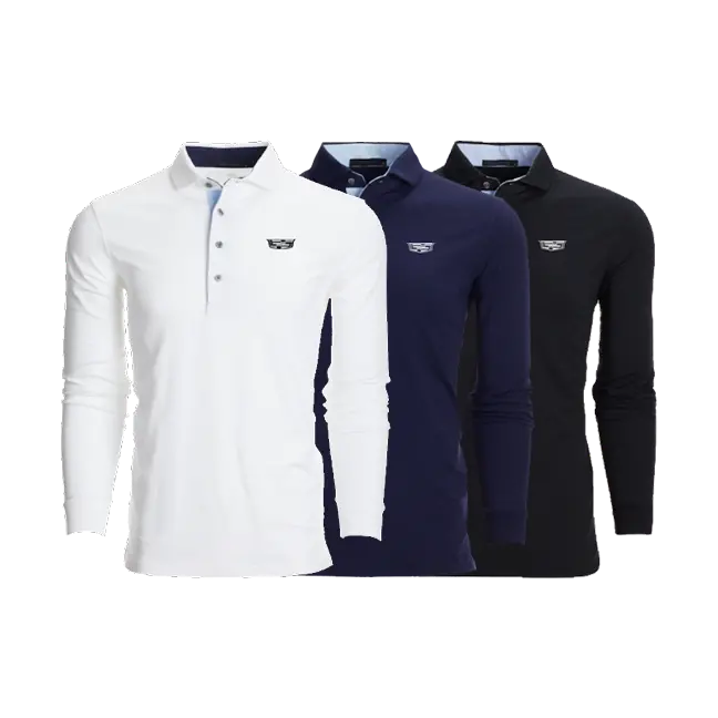 Cadillac Men's Long Sleeve Polo By Greyson 1