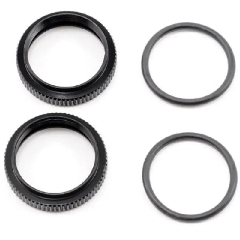 Hb Big Bore Shock Spring Adjust Nut (Black/2Pcs) 1