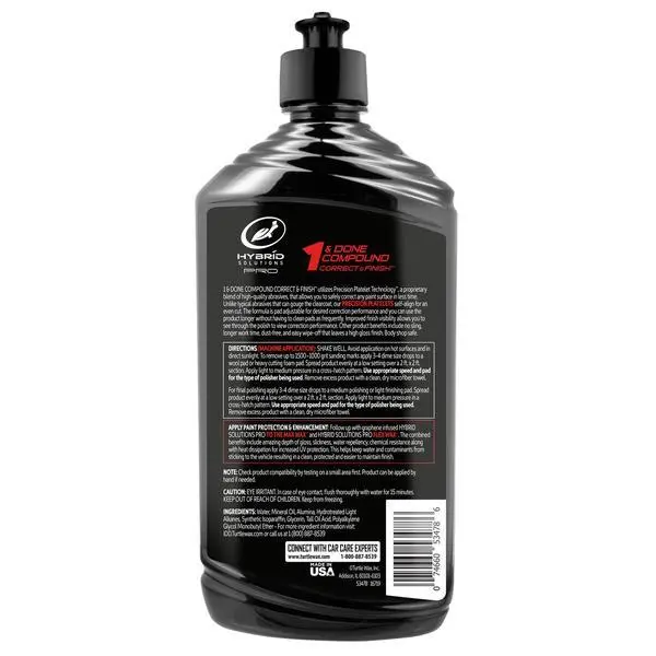Turtle Hybrid Solutions Pro 1 & Done Professional Polishing Compound Correct & Finish 16Oz 2