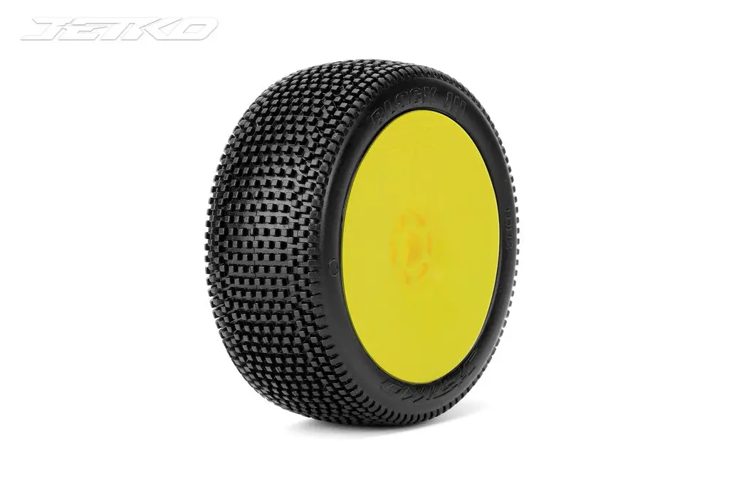Jetko Block In 1/8 Buggy Pre-Glued Tires (Pair) 1