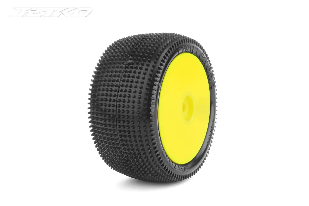 Jetko Challenger 1/10 Rear Carpet Buggy Mounted Tires (Pre-Glued) 3