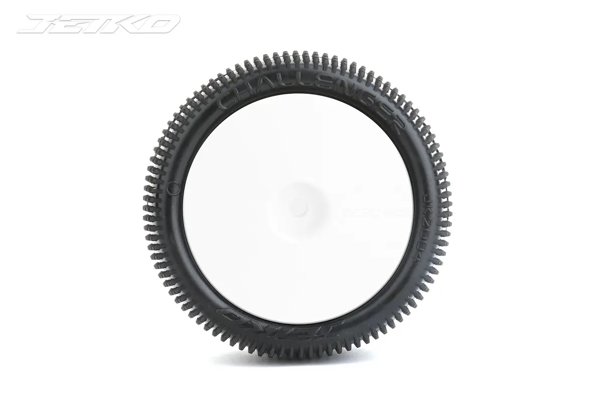 Jetko Challenger 1/10 Rear Carpet Buggy Mounted Tires (Pre-Glued) 2