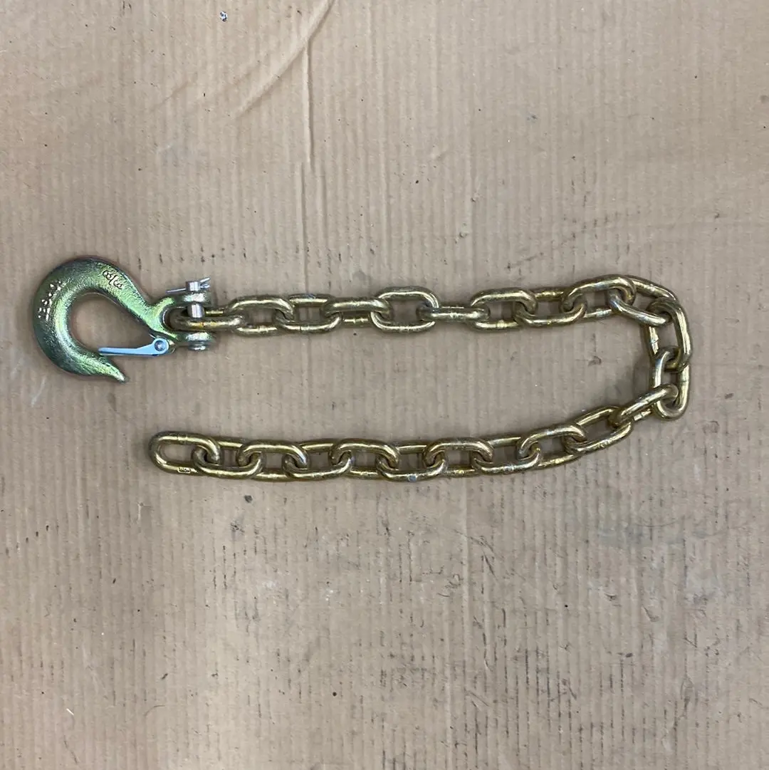 Gold Safety Chain 3/8X39" W/ Clevis Hook (27.4K Capacity) 1