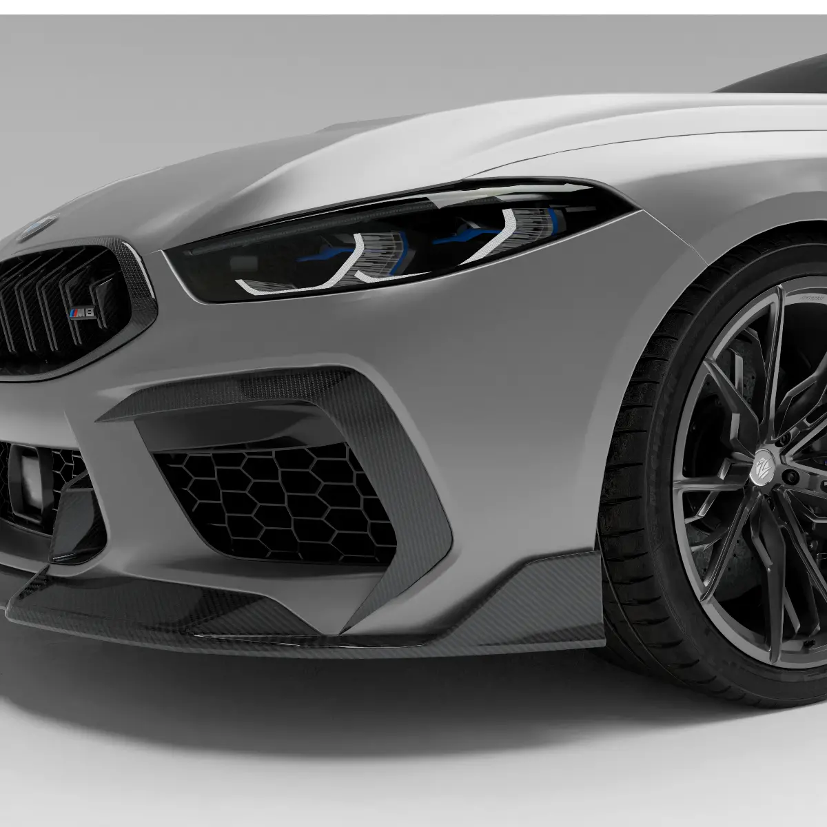 Bmw M8 F91 F92 F93 Carbon Fiber Rear Bumper Canards 1