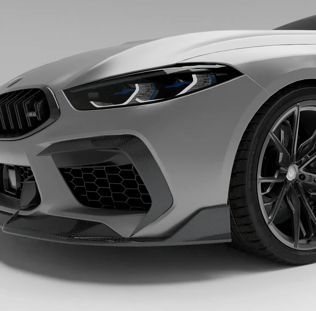 Bmw M8 F93 Carbon Fiber Front Bumper Canards 1