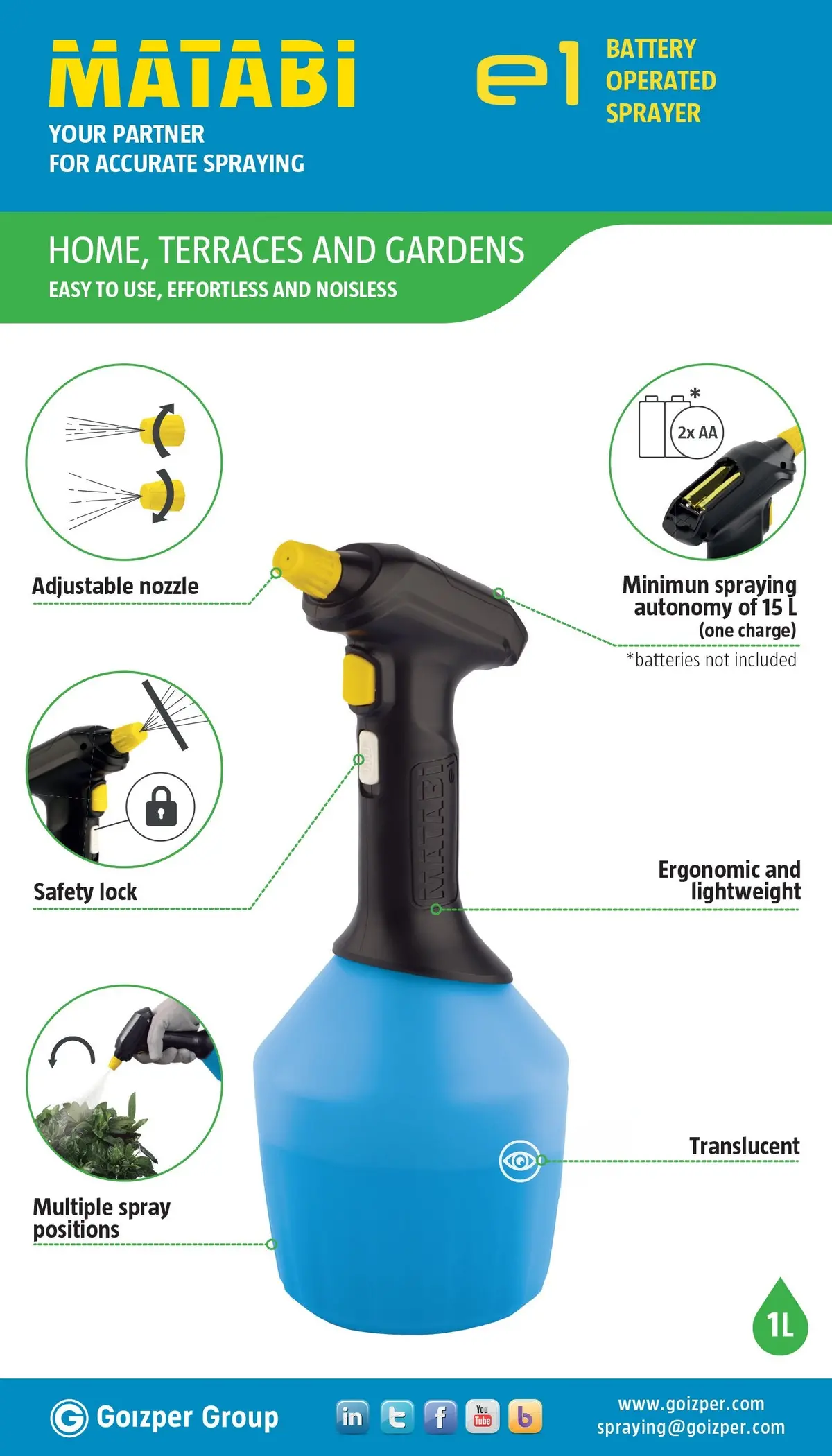 Ik Matabi E1 Electric Sprayer 1L 2