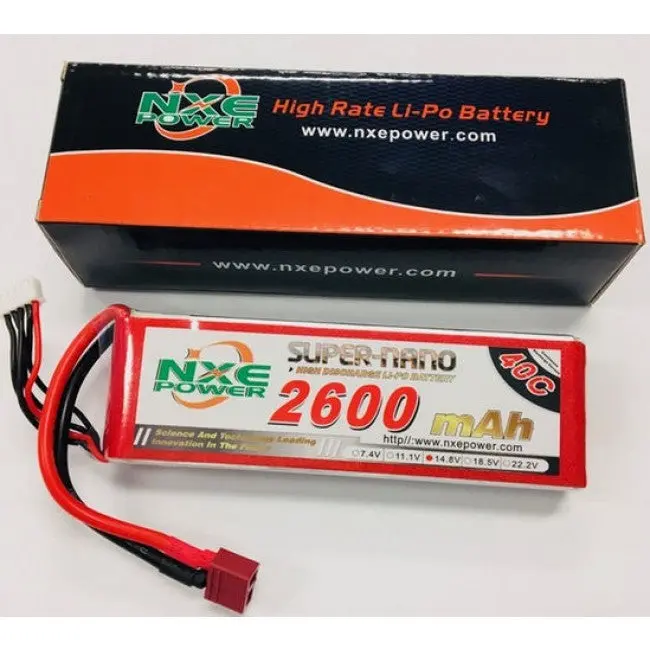Nxe 4S2600 Lipo Battery 14.8V 2600Mah 40C Soft Case W/Deans 1