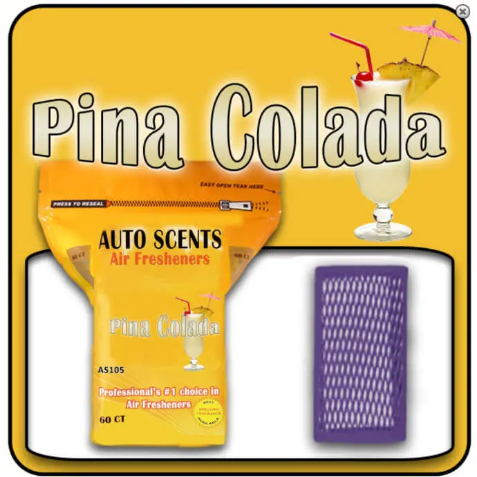 Autoscents Pina Colada Scent Pads 60 Count Bag 1