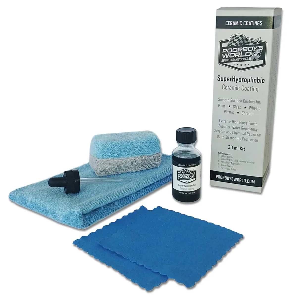 Poorboy's World Super Hydrophobic Coating 30Ml Kit 1