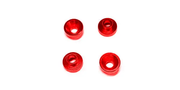 Team Zombie Alloy Countersunk Shims For Servo Mounting (5.0Mm Neck) 4 Pcs - Red 1