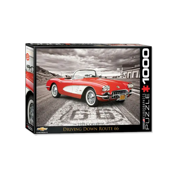 Corvette - Driving Down Route 66 1000 Piece Puzzle 1