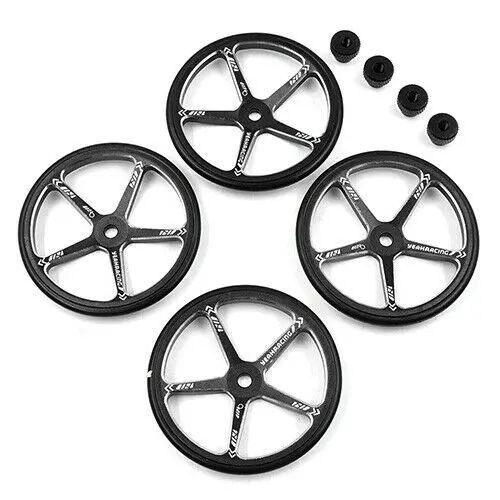 Yt-0142Bk Aluminum Set Up Wheels For 1:10 M Chassis Black (Black) 1