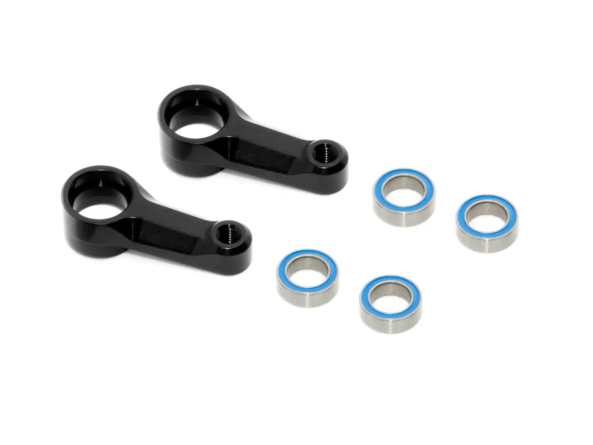 X4 Alu Dual Steering Arm - Black + Ball-Bearings (2) 2