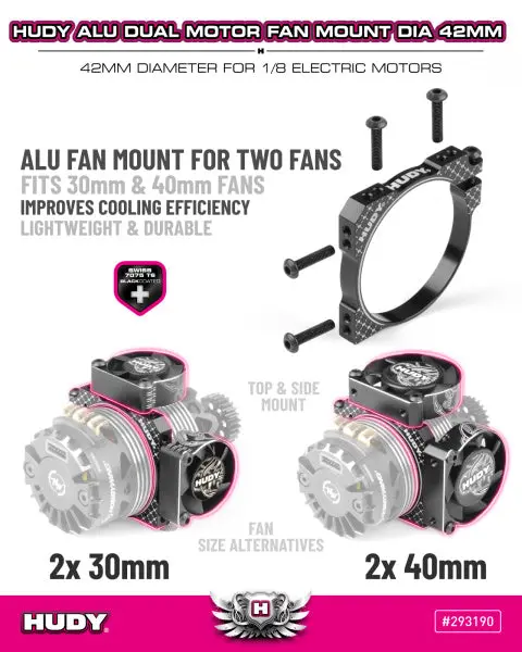 Hudy Alu Dual Motor Fan Mount Dia 42Mm (2×30Mm / 2×40Mm) 2