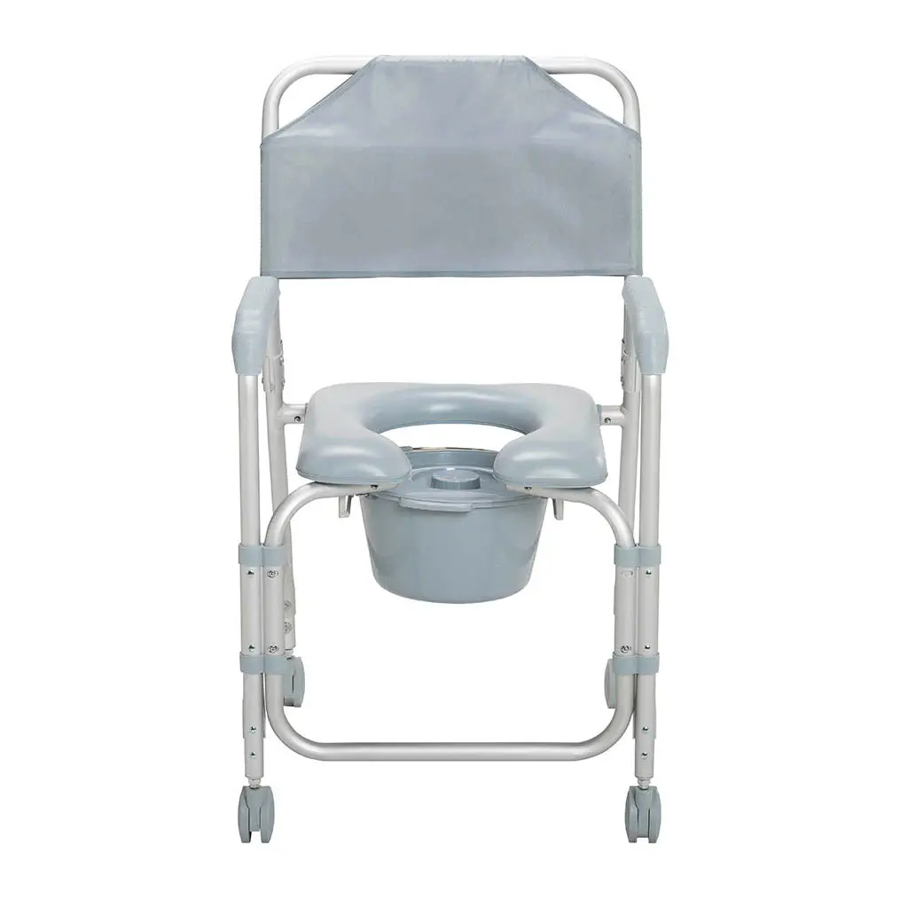 Aluminum Shower Chair And Commode With Casters 1