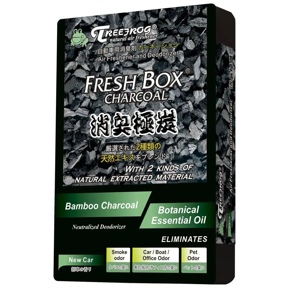 Treefrog Fresh Box Charcoal - New Car Air Freshener 1