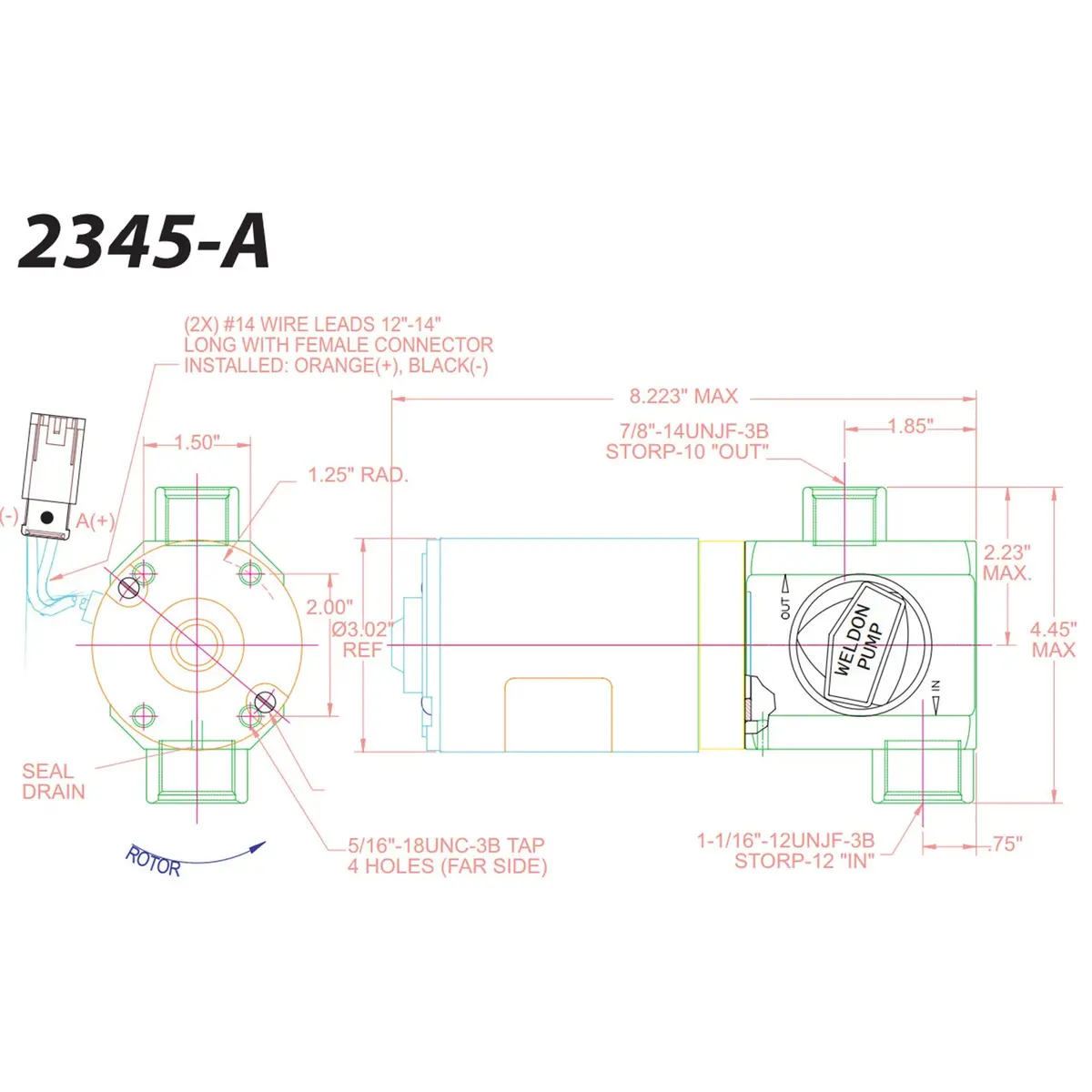 Weldon 2345-A Electric Racing Fuel Pump 2