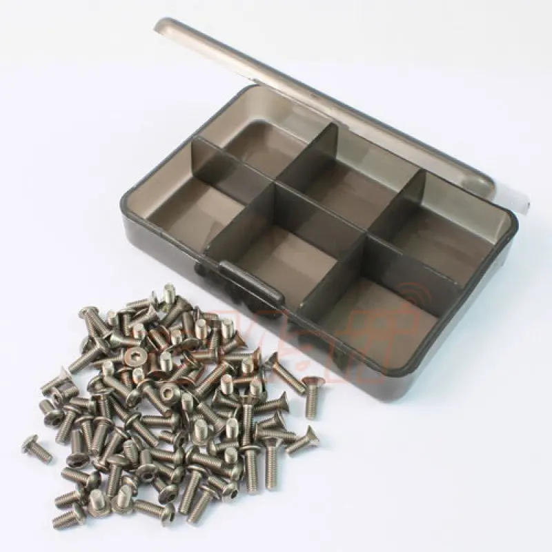 Yeah Racing Titanium Screw Assorted Set With Free Mini Box For Tamiya Tt01e Ts-Tt01e 1